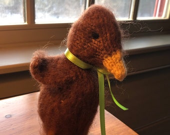 Knitted, Fulled and Needle Felted Duckling