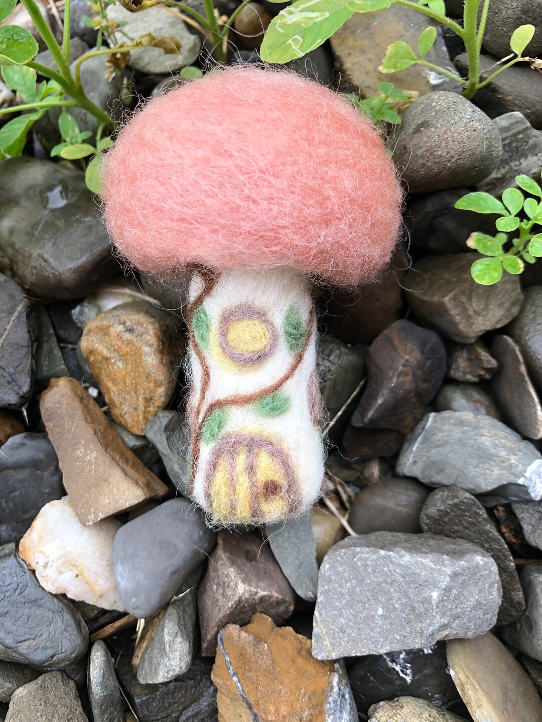 Needle Felted Mushroom House Etsy