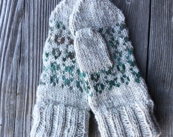 Hand Knit Mittens- Adult Size Small