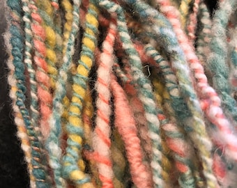 Hand Spun Coiled Art Yarn-Babydoll Southdown-Aran Weight