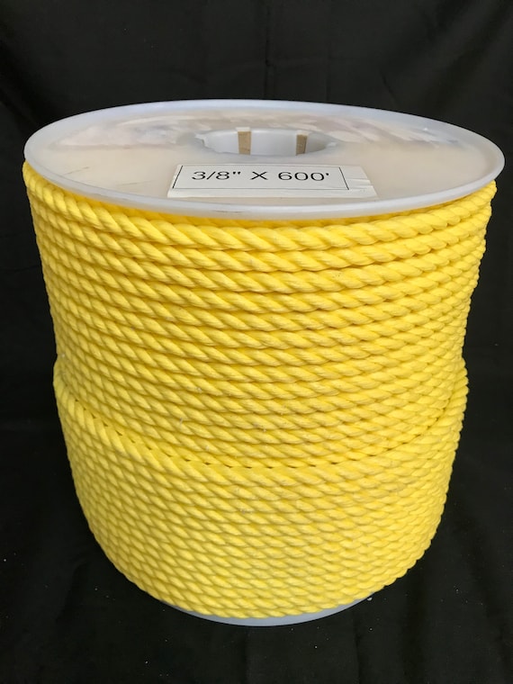 3/8 X 600' Yellow Polypropylene Rope Poly Boat Dock Work Tree 3-strand  Twisted -  Canada