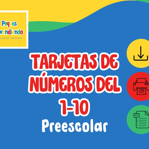 Tarjetas de Números del 1-10 en ESPAÑOL con el trazo de cada Número y la cantidad que representan, Temática de Frutas, en un PDF Imprimible