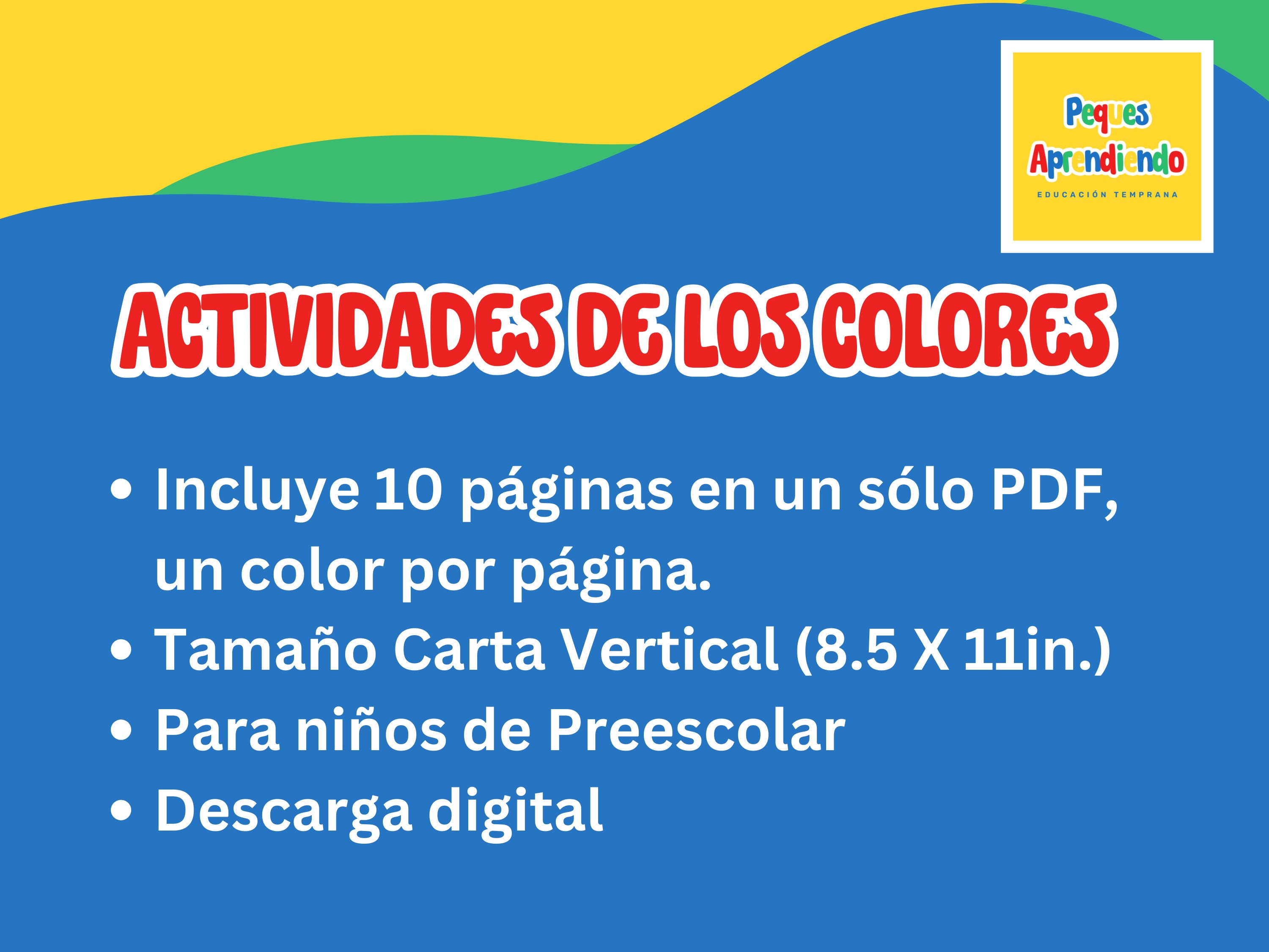 Imprimibles Del Tema Los Colores Para Preescolar, 10 Hojas Con La