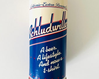 Vintage Schludwiller Beer T Shirt in a Can SEALED