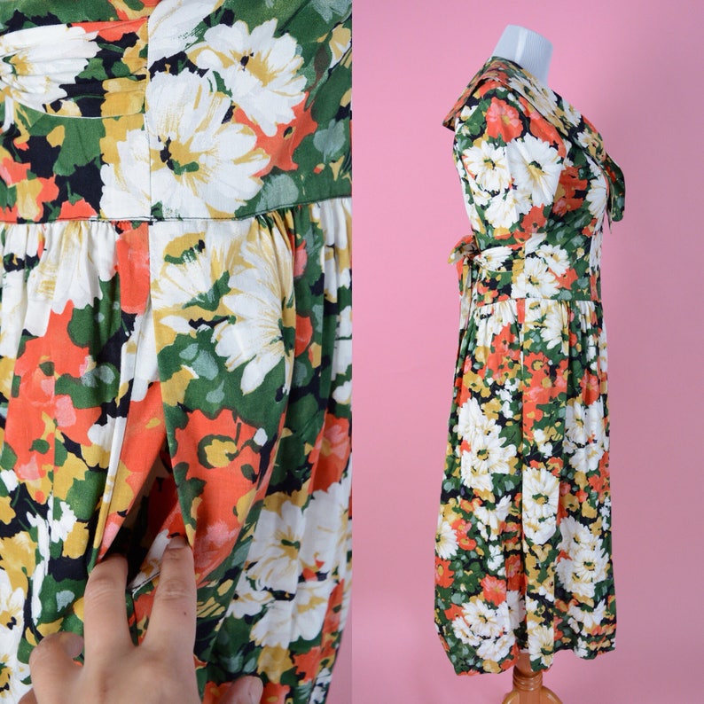 Vintage 90s Floral Cotton Daisy Kingdom Blossom Day Dress Clueless 1990s Dress Woman/'s Size Medium