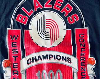 Vintage 1990 Trail Blazers NBA Western Conference Champs Tee Kids
