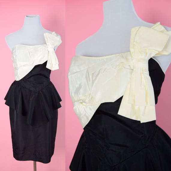 white 80s prom dress
