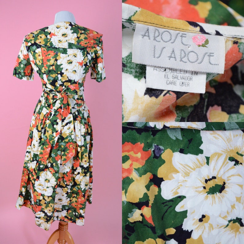 Vintage 90s Floral Cotton Daisy Kingdom Blossom Day Dress Clueless 1990s Dress Woman/'s Size Medium