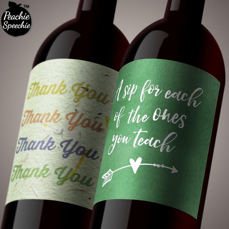 wine bottle labels for teachers slps digital download etsy