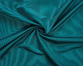DEDAR Milano “Amoir Libre” Moiré Fabric, Cotton Viscose, 045 Ocean Teal Turquoise, Woven in France, Upholstery & Curtain, By the Meter