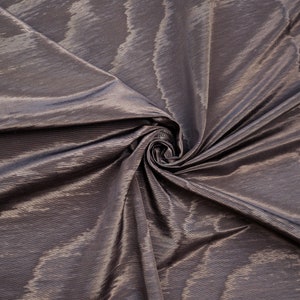 DEDAR Milano &quot;Amoir Fou&quot; Moire Fabric, Flame Retardant Trevira 190 gsm Made in France Haute Couture, By The Meter - WARM GRAY - Damaged