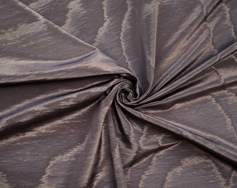 DEDAR Milano &quot;Amoir Fou&quot; Moire Fabric, Flame Retardant Trevira 190 gsm Made in France Haute Couture, By The Meter - WARM GRAY - Damaged