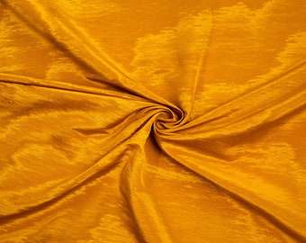 DEDAR Milano &quot;Amoir Fou&quot; Moire Fabric, Flame Retardant Trevira 190 gsm Made in France Haute Couture, By The Meter - SUN YELLOW - Damaged