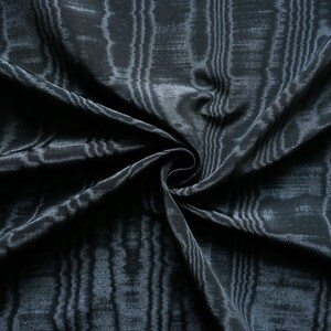 Blue Silk Moire Fabric, Upholstery and Sewing Fabric by the Yard or Meter.  Special Weaves From Anatolian Heritages. 