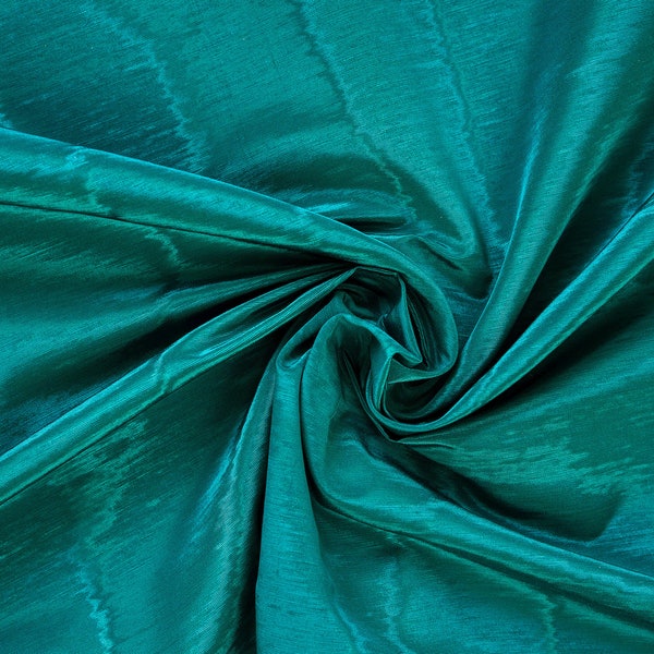 Tissu moiré « Amoir Fou » DEDAR Milano, ignifuge Trevira 190 g/m² fabriqué en France haute couture, au mètre ~ VERT chlorophylle ~ endommagé