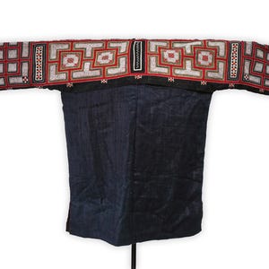 Vintage White Hmong Ceremonial Jacket | Vietnamese Wedding Coat | Indigo Beeswax & Embroidery | Ethnic Heirloom Art