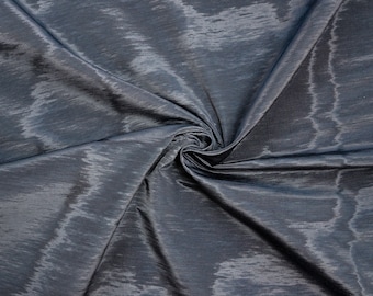 DEDAR Milano &quot;Amoir Fou&quot; Moire Fabric, Flame Retardant Trevira 190 gsm Made in France Haute Couture, By The Meter - Slate GRAY - Damaged
