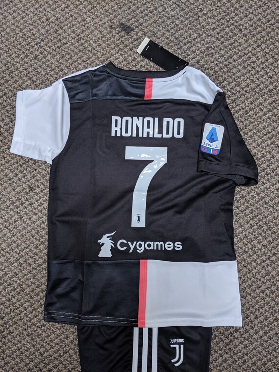 Cristiano Ronaldo Juventus Home 2019 2020 Kidsyouth Football Soccer Jersey And Short Kit