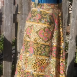 Preciosa falda vintage, boho, algodón, maxi de línea A de DollyRockers. s6/8