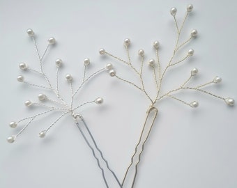 Bridal Pearl Vine hairpins