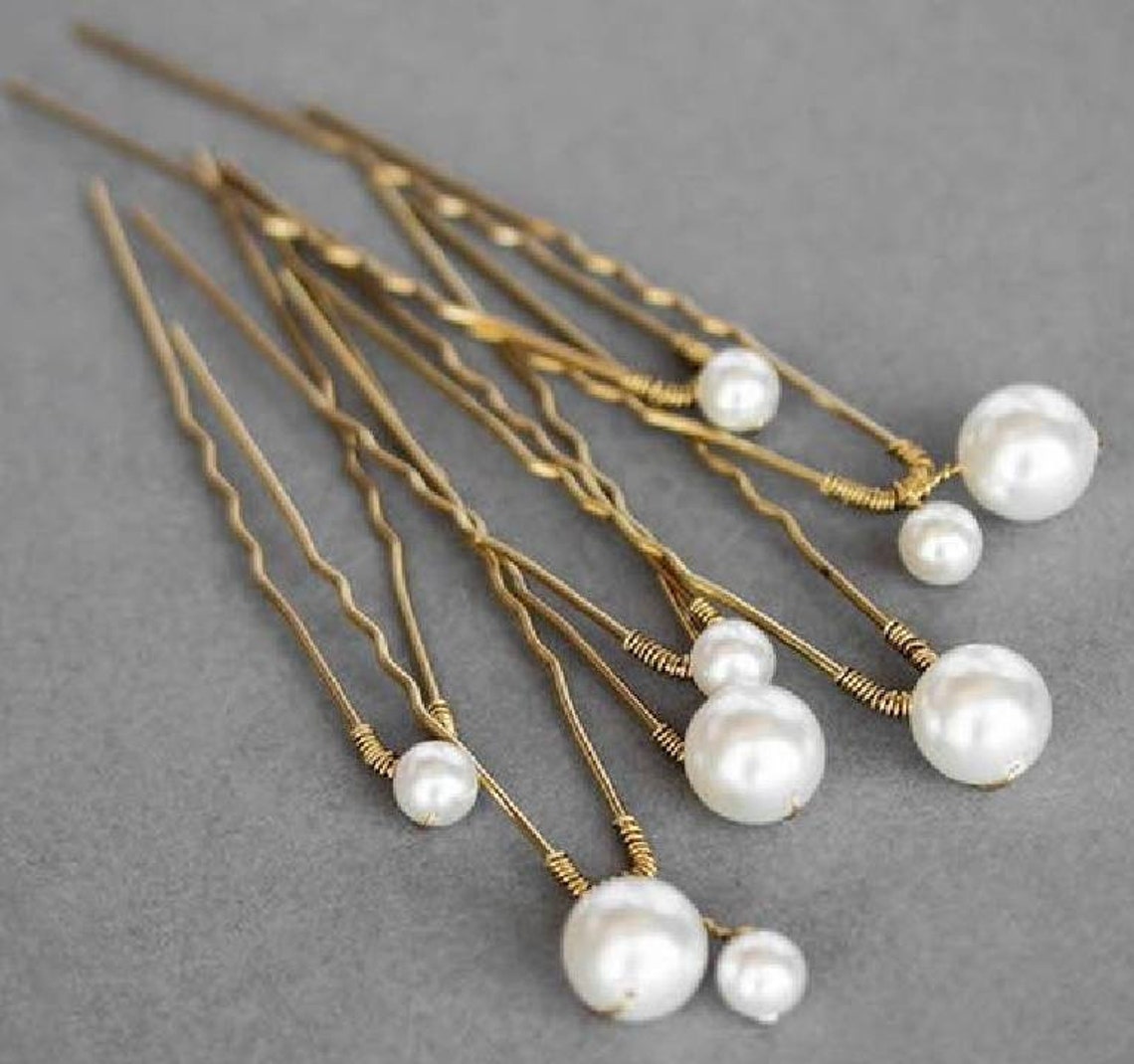 Pearl Hair Pins set of seven Ivory White Pearl Wedding Hair Etsy