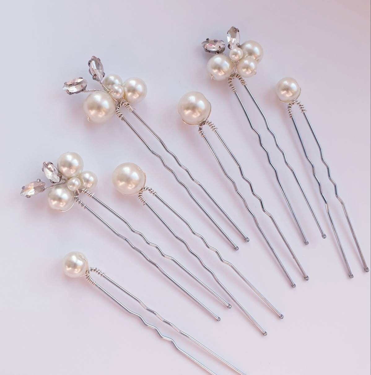 Arianna Mira Set Of Pearl, Crystal And Diamante Hair Pins ARP614 | Arianna Mira Set Of Pearl, Crystal And Diamante Hair Pins ARP614 |