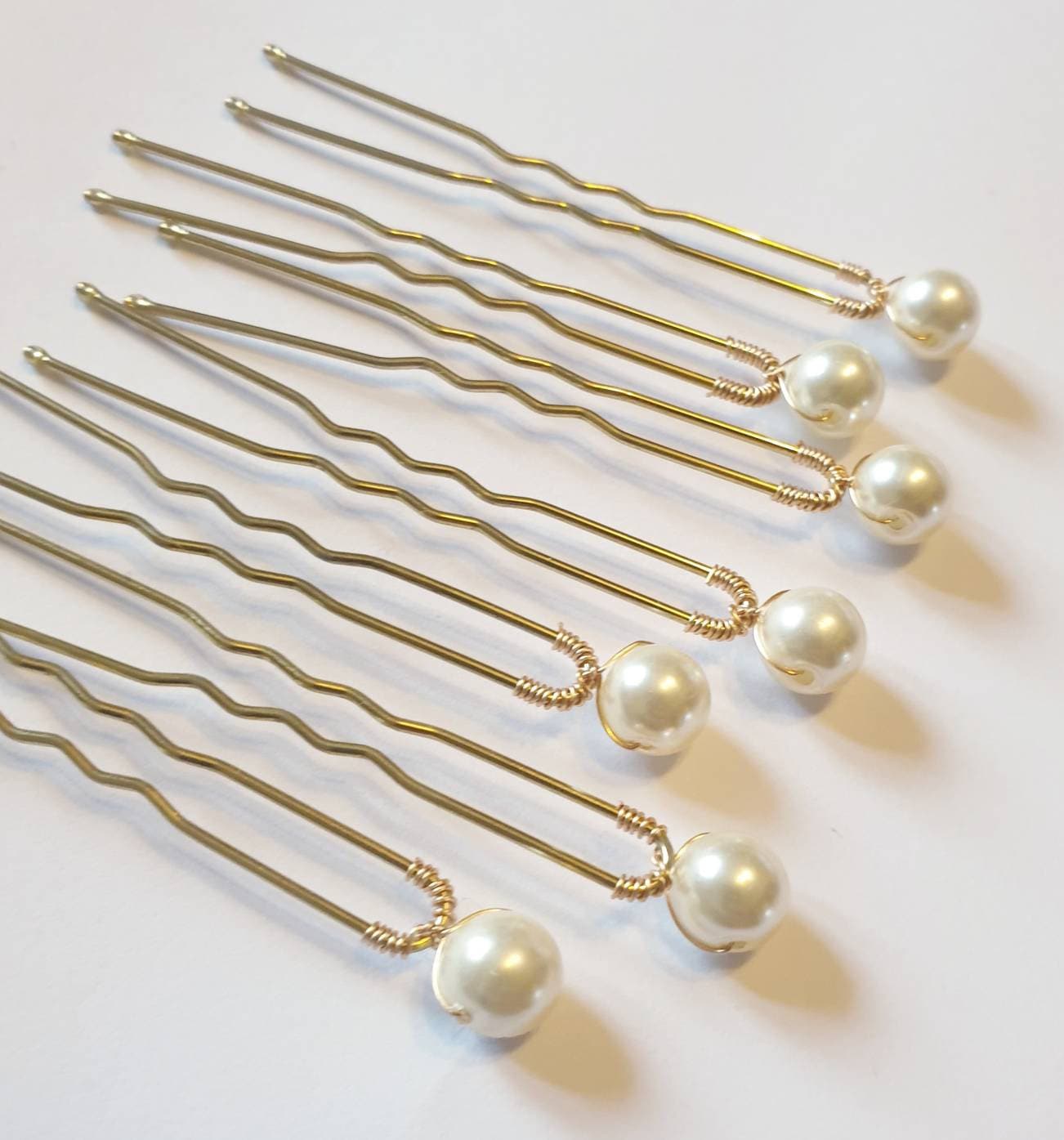 Ivory pearl best sale hair pins