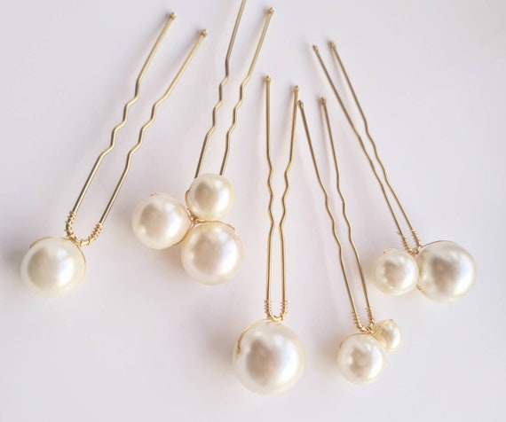 Set of Pearl Wedding Hair Pin Pearl Bridal Hair Pin Pearl  display picture 3