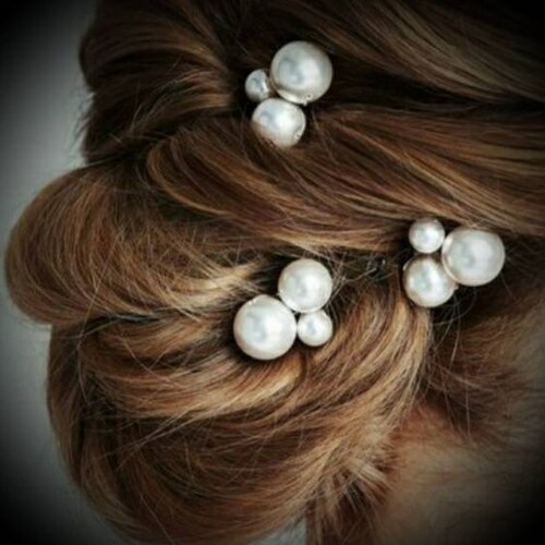 Set of Pearl Wedding Hair Pin Pearl Bridal Hair Pin Pearl Hair Etsy UK