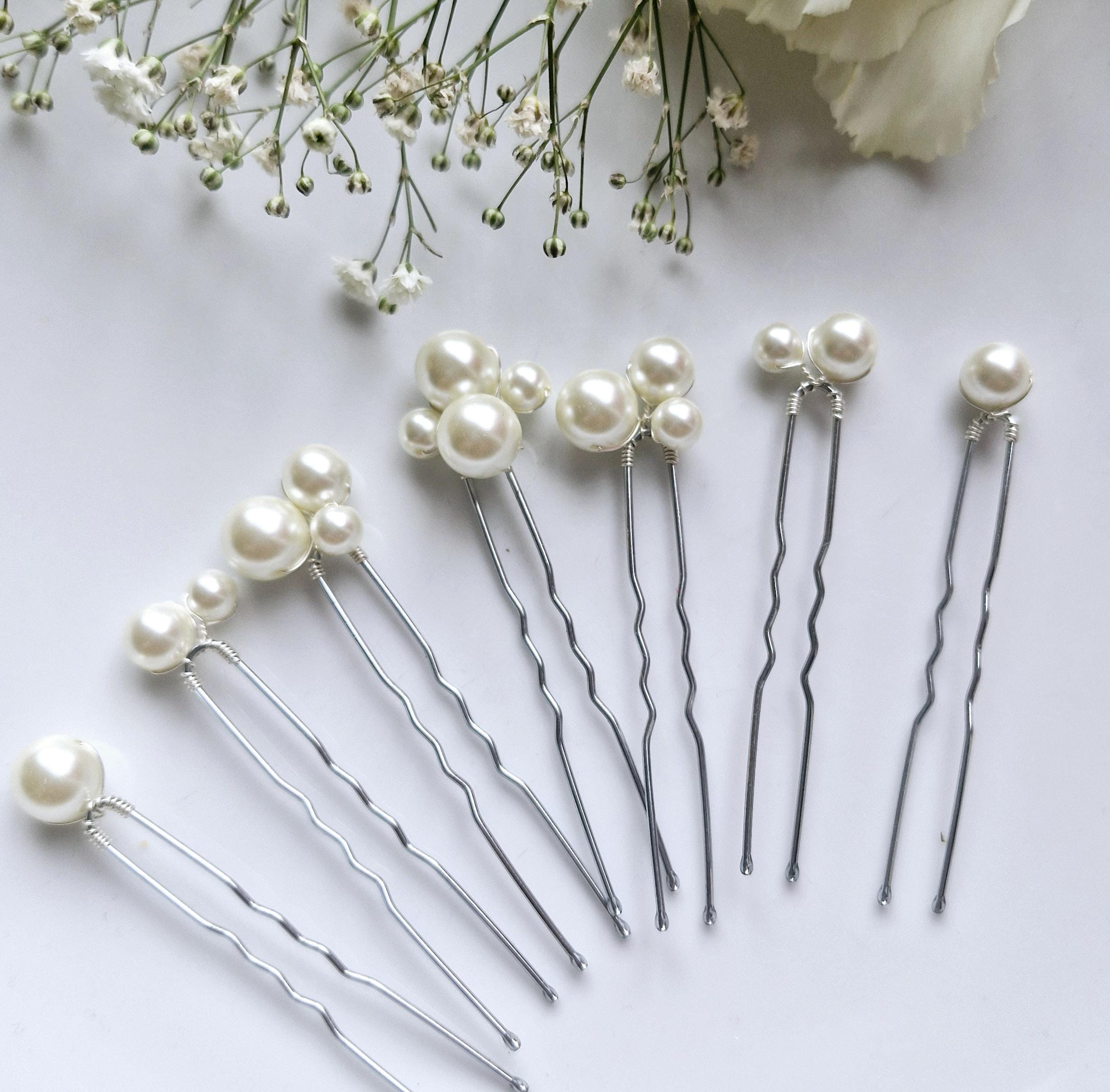 Bridal Pearl Hair Pins, Set of 7, Wedding Hair Accessories 