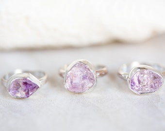 Amethyst Crystal Ring, Super Seven Crystal Ring, Melody&#39;s Stone Crystal Ring, Super 7 Crystal Silver Ring, Lavender Amethyst Ring