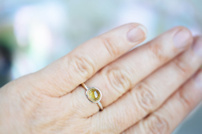 Size 6 and Made to Your Size Sapphire Ring Natural Sapphire Ring Sapphire Ring Yellow Sapphire 18K Gold /& Silver Ring Rose Cut Sapphire