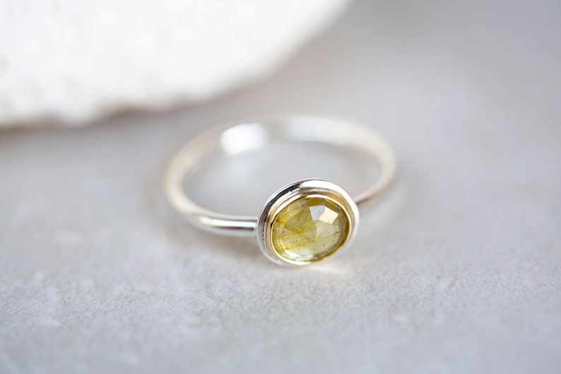 Size 6 and Made to Your Size Sapphire Ring Natural Sapphire Ring Sapphire Ring Yellow Sapphire 18K Gold /& Silver Ring Rose Cut Sapphire
