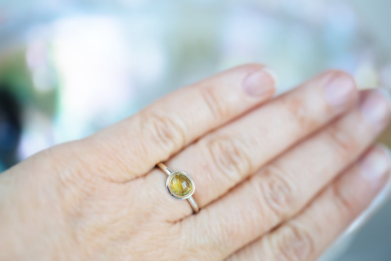 Size 6 and Made to Your Size Sapphire Ring Natural Sapphire Ring Sapphire Ring Yellow Sapphire 18K Gold /& Silver Ring Rose Cut Sapphire