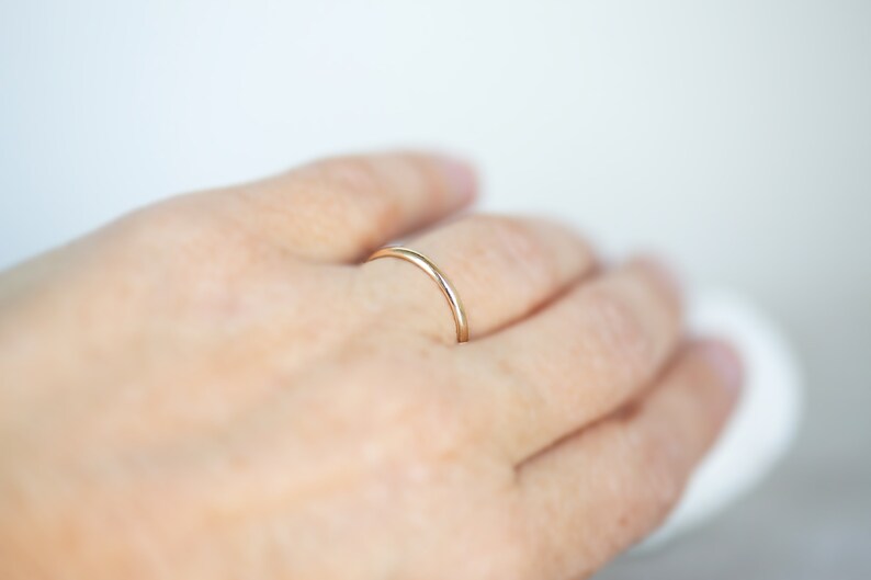 14K Gold Wedding Band 2mm Half Round 14K Gold Band EcoFriendly Solid 14K Gold Band Women/'s 14K Yellow or 14K Rose Gold Wedding Ring Band