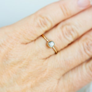 Raw Diamond Ring, White Raw Diamond Ring, Rough Diamond Ring, Uncut Diamond Ring, 10K 14K Gold Diamond Ring, Natural Diamond Engagement Ring image 5
