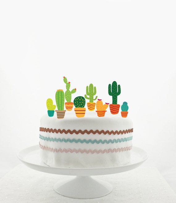Cake Topper Set Cake Decorations Printable Diy Cute Etsy