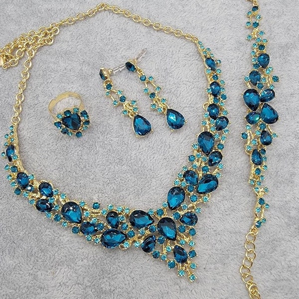 Bridal Bangle Set- Teal main image 1