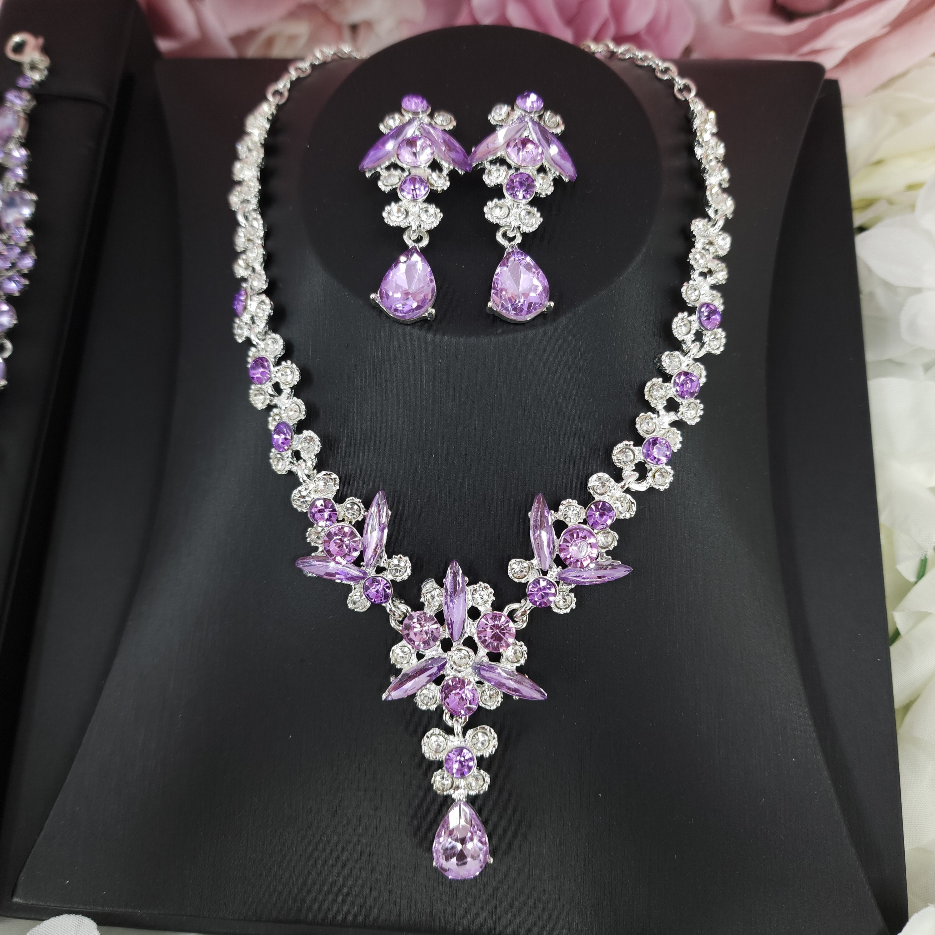 Buy Aatmana AD-Studded Purple Necklace & Earring Set Online At Best Price @  Tata CLiQ
