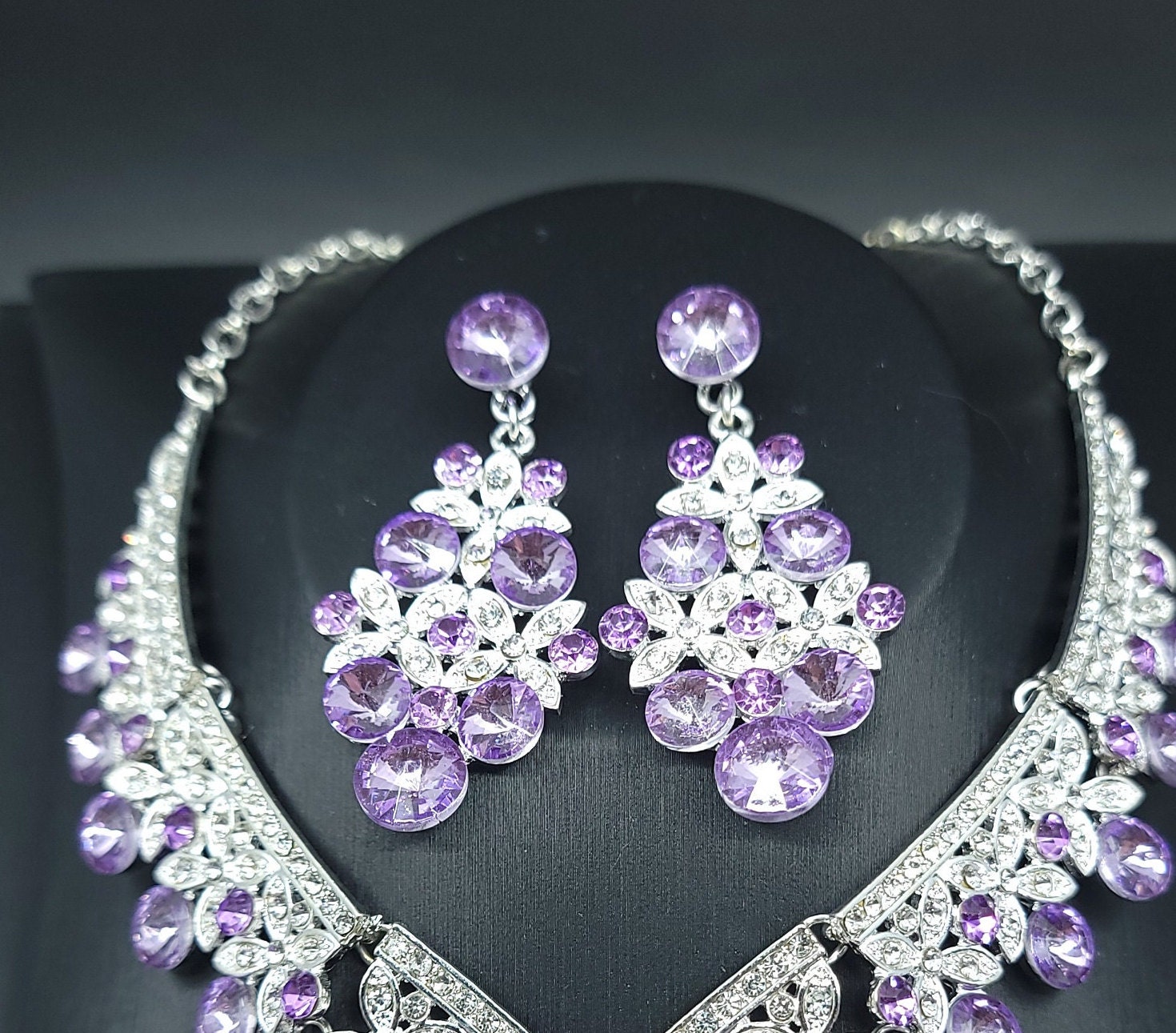 Purple Necklace & Earring Set - Elsi John