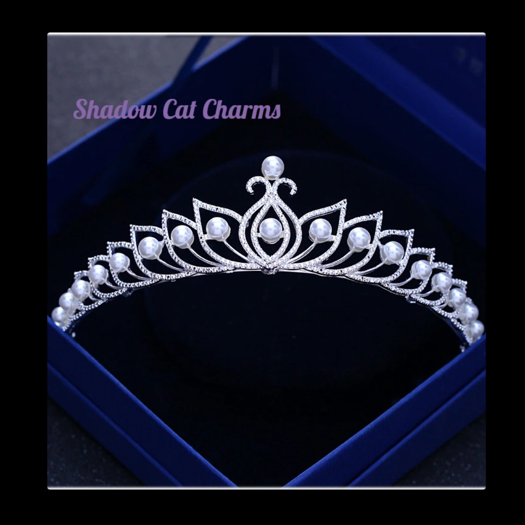 Pearl Bridal Tiara Silver Bridal Tiara Wedding Tiara Etsy