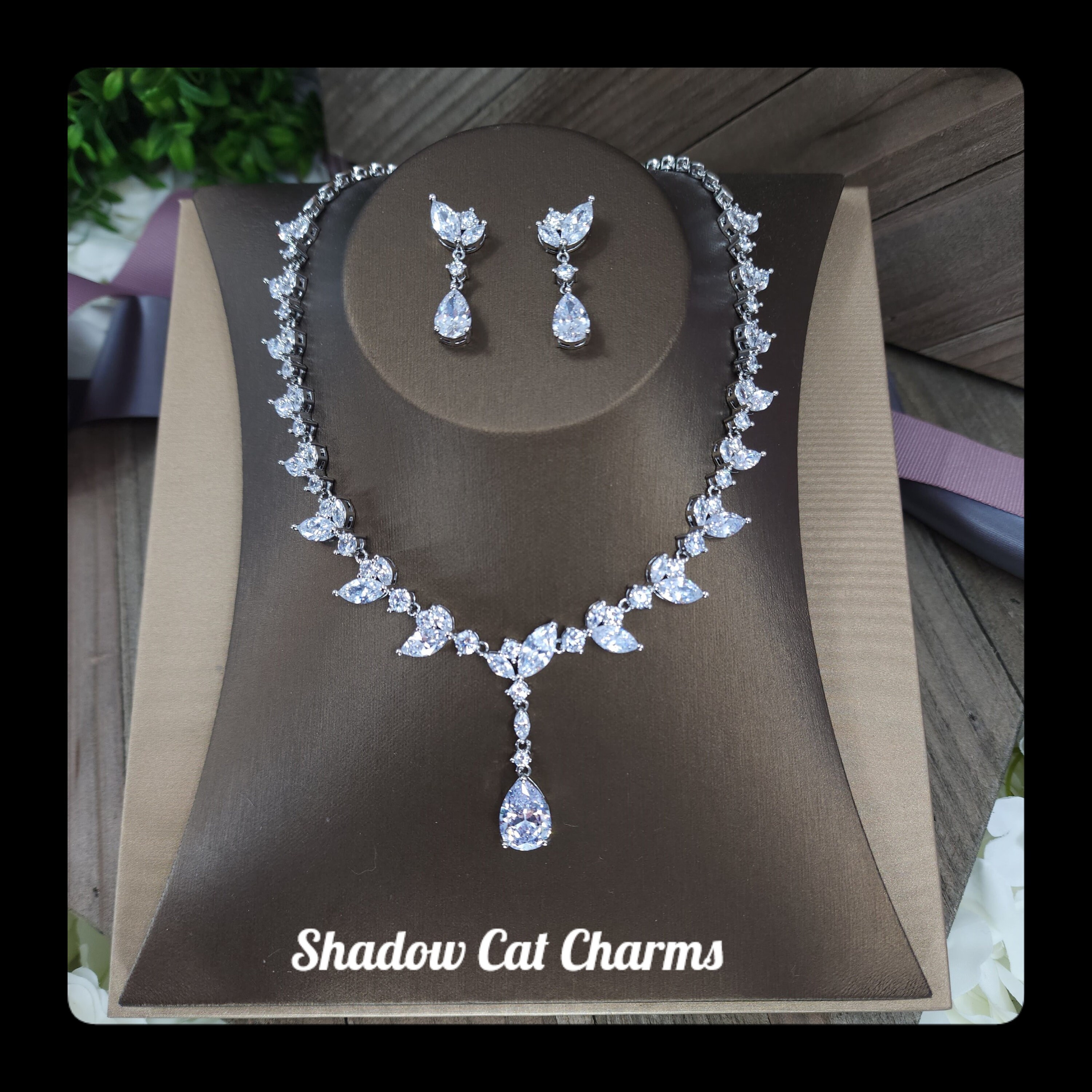 Platinum bridal necklace sets shop