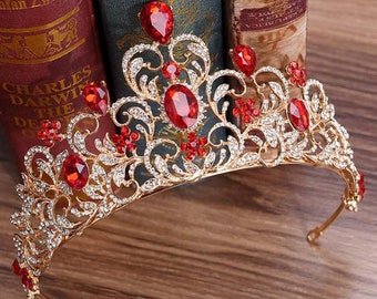 Red and gold tiara Clearance