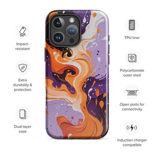 Lesbian Pride Paint Splash Phone Cover Subtle Color Gay iPhone Accessory Feminist Queer Gift Durable Dual Layer LGBTQ Month Protective Case