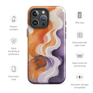 Abstract Lesbian Flag Colors iPhone Case Tough Protective Cover LGBTQ Pride Accessory Stylish Durable Gift Feminist Aesthetic for All Models