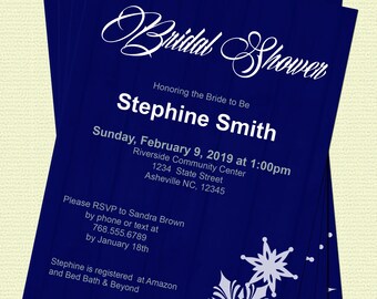 Winter Bridal Shower Invitation Invitation Template Winter - Etsy
