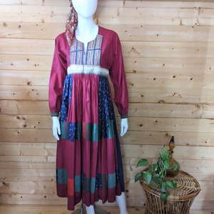 Vintage 1970&#39;s patchwork Afghan dress
