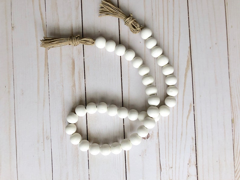 PISMO BEACH // Wooden Bead Garland // Tassel Garland // Boho Etsy