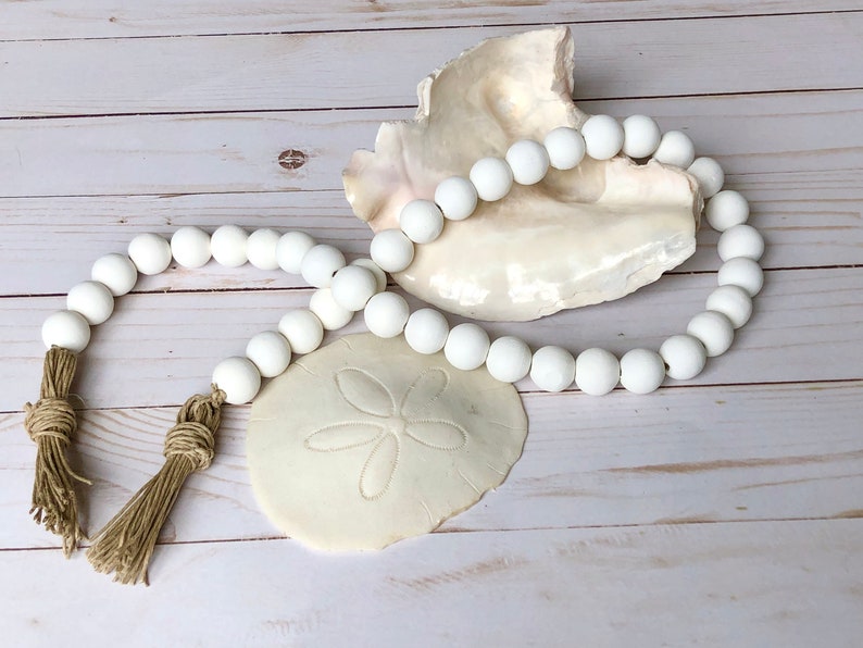PISMO BEACH // Wooden Bead Garland // Tassel Garland // Boho Etsy