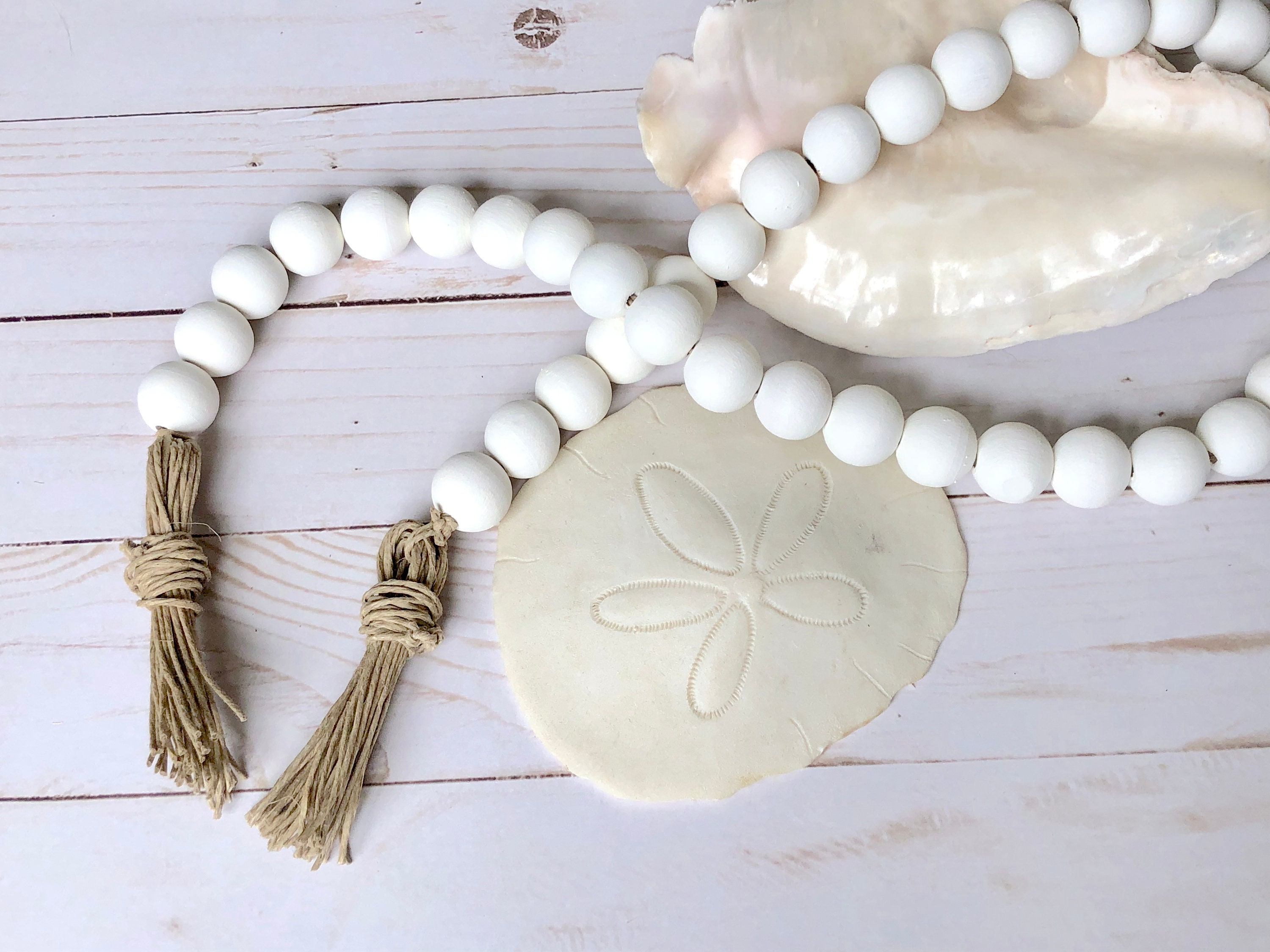 PISMO BEACH // Wooden Bead Garland // Tassel Garland // Boho Etsy